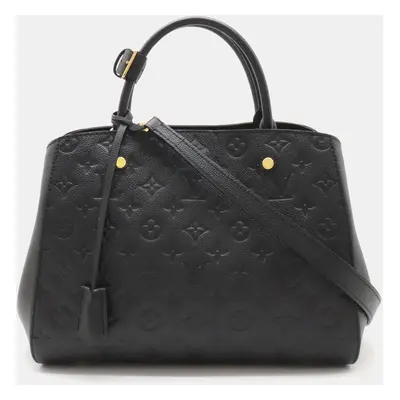 Louis Vuitton Black Leather Monogram Empreinte Montaigne MM Handbag