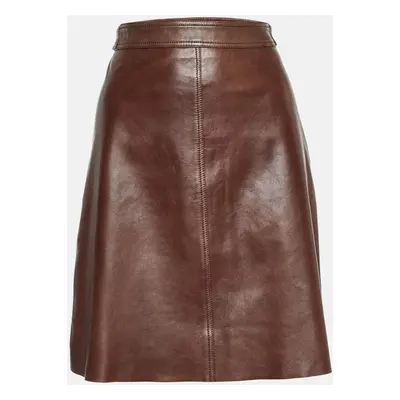 Weekend Max Mara Brown Leather Mini Skirt