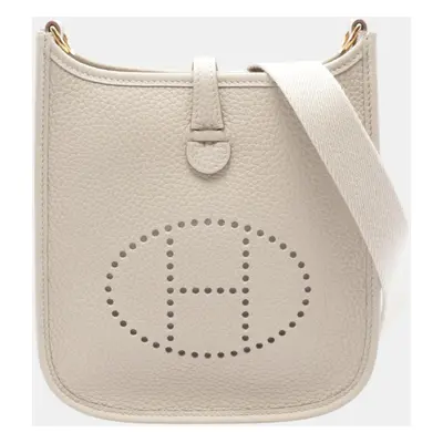 Hermes Ivory Beige Leather Evelyne TPM Shoulder Bag