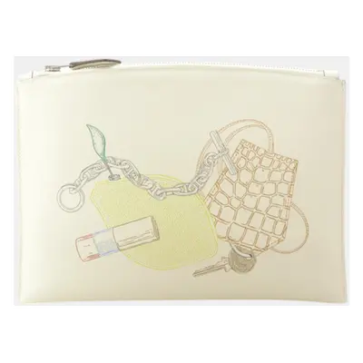 Hermes Bazaar PM Clutch Bag Ivory