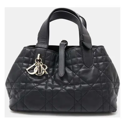 Dior Black Calf Leather Cannage Small Toujurs Bag