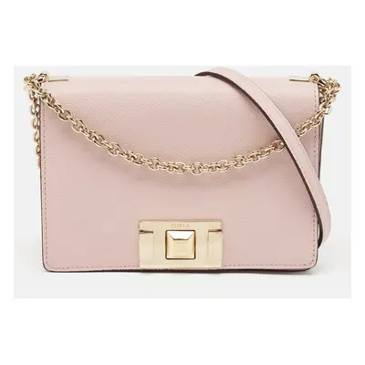 Furla Pink Leather Mimi Shoulder Bag