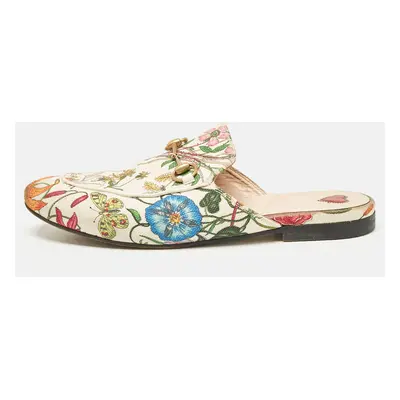 Gucci Multicolor Floral Canvas Princetown Horsebit Flat Mules Size