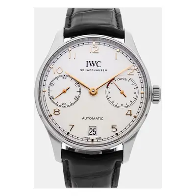 IWC Silver Stainless Steel Portugieser IW5007-04 Automatic Men's Wristwatch mm