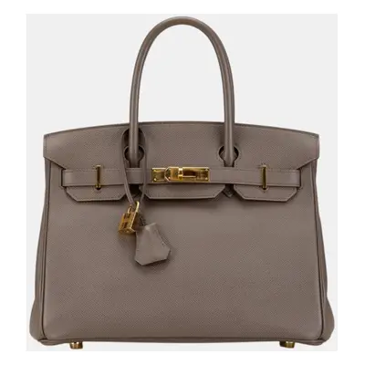 Hermes Birkin Handbag Etain Grey