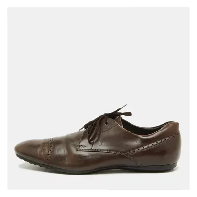 Tod's Brown Leather Lace Up Derby Size