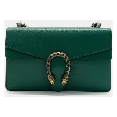 Gucci Green Leather Dionysus Chain Shoulder Bag