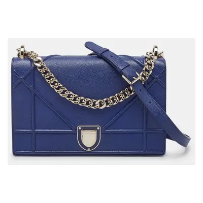 Dior Blue Leather Medium Diorama Shoulder Bag