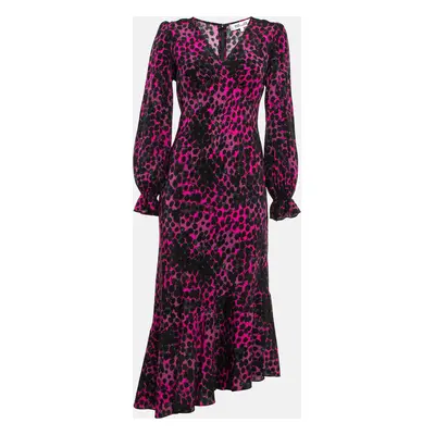 Diane Von Furstenberg Pink Printed Jacquard Manal Midi Dress