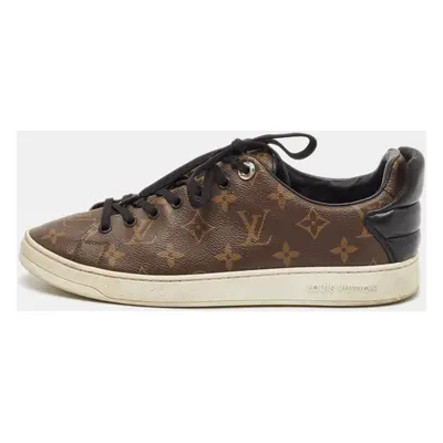 Louis Vuitton Black Monogram Canvas and Leather Frontrow Low Top Sneakers Size 40.5