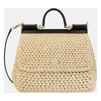 Dolce & Gabbana Beige Raffia Siciliy Handbag