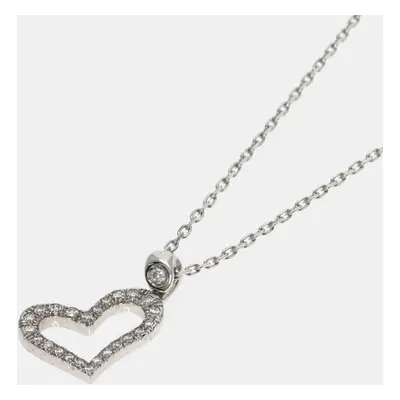 Piaget 18K White Gold and Diamond Limelight Heart Pendant Necklace