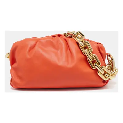 Bottega Veneta Orange Leather The Chain Pouch Bag