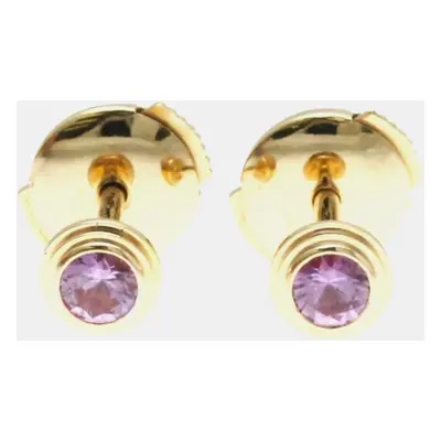 Cartier 18K Pink Gold Pink Sapphire d'Amour Stud Earrings