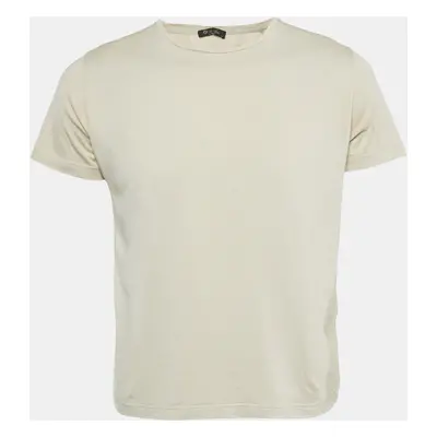 Loro Piana Beige Silk Blend Crew Neck T-Shirt