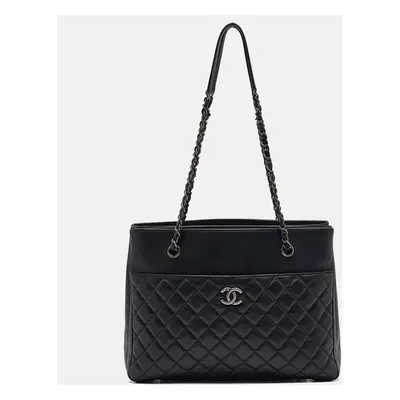 Chanel Black Quilted Caviar Leather Urban Companion Shopper Tote