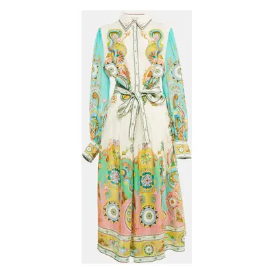 ALEMAIS Multicolor Printed Ramie Pinball Shirt Dress