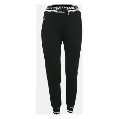 Dolce & Gabbana Black Logo Band Jersey Drawstring Sweatpants