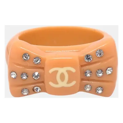 Chanel Orange Rhinestone Ring EU