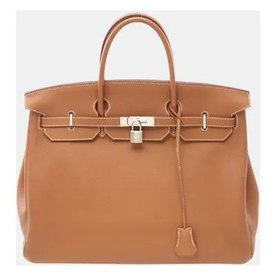 Hermes Brown Togo Leather Birkin Handbag