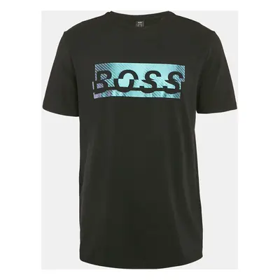 Boss By Hugo Boss Black Logo Print Cotton Crew Neck T-Shirt