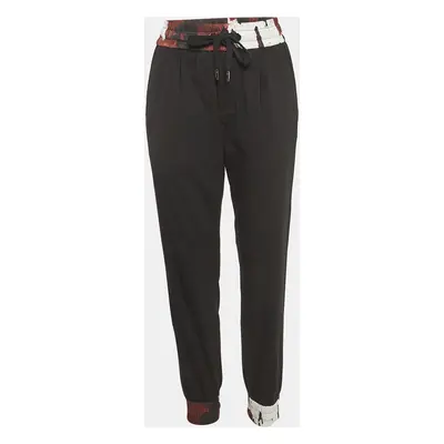 Dolce & Gabbana Black Wool Blend Contrast Trim Track Pants