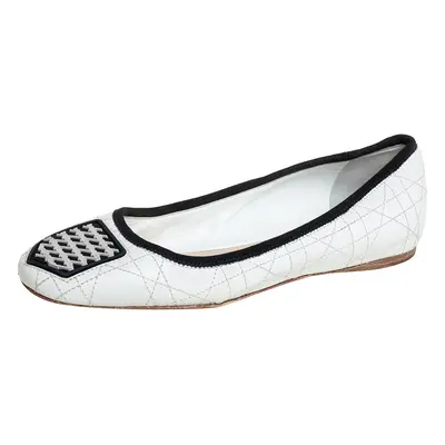 Dior White Leather Ballerina Flats Size 36.5