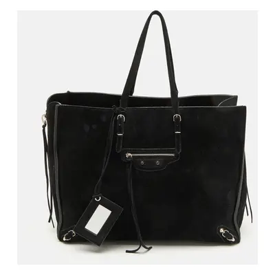 Balenciaga Black Suede Papier A4 Tote