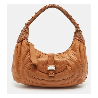 Fendi Brown Leather Spy Moro Hobo