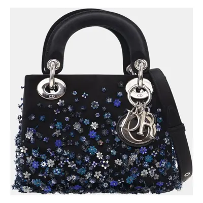 Dior Black Mini Beaded Satin Lady Dior