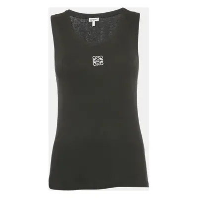 Loewe Black Angaram Embroidered Rib Knit Tank Top