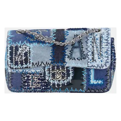 Chanel Multicolor Denim Coco Mark Patchwork Chain Shoulder Bag