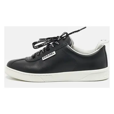 Chanel Black Leather Weekender Sneakers Size