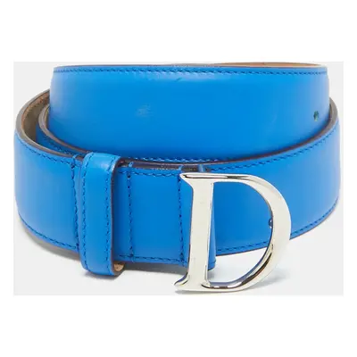 Dior Blue Leather D Buckle Belt