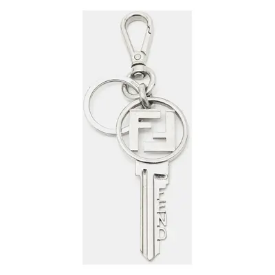 Fendi FF Silver Tone Logo Key Chain