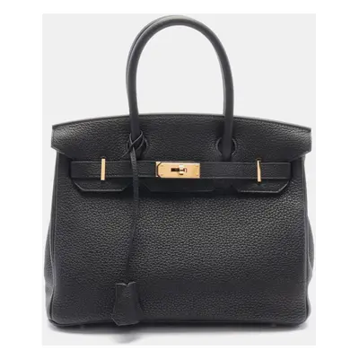 Hermes Black Togo Leather Birkin Tote Bag