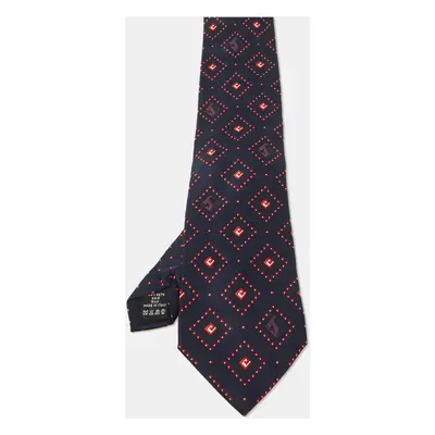 Versace Blue/Red Printed Silk Tie