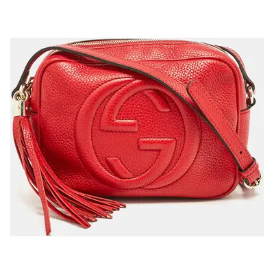 Gucci Red Leather Soho Disco Crossbody Bag