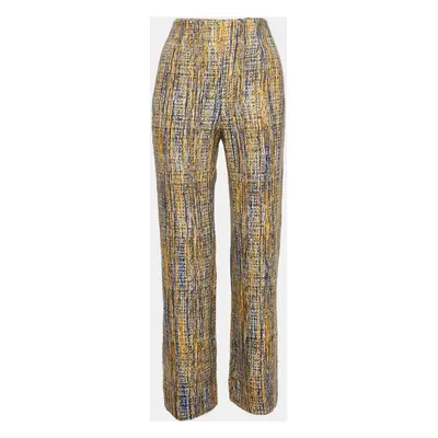 Missoni Yellow/Blue Patterned Wool Straight Leg Pants