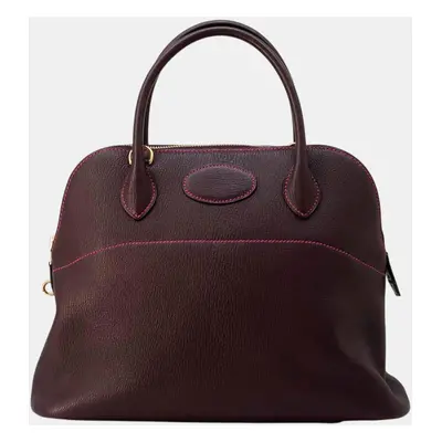 Hermes Raisin Chevre Myzore Goatskin Bolide Bag