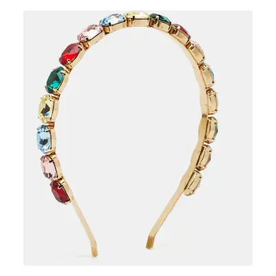 Dolce & Gabbana Crystal Embellished Gold Tone Headband