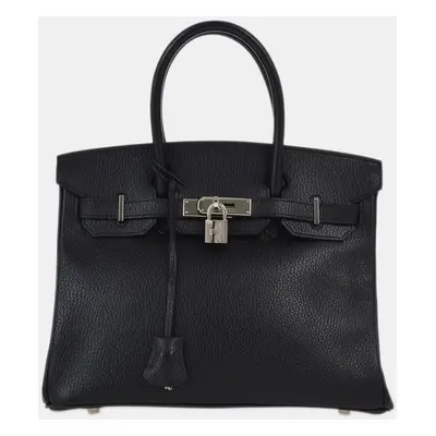 Hermes Black Ardennes Leather Birkin Handbag