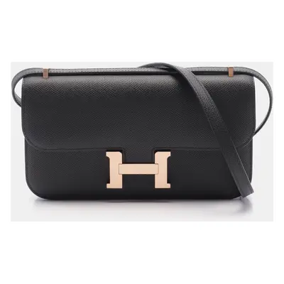 Hermes Black Leather Constance Elan Shoulder Bag