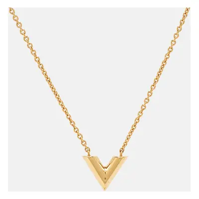 Louis Vuitton Essential V Gold Tone Necklace