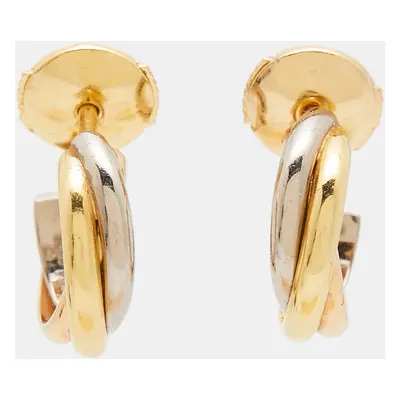 Cartier Trinity 18K Three Tone Gold Hoop Earrings