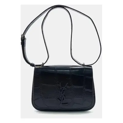 Saint Laurent Paris Black Leather Spontini Satchel Small Bag