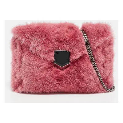 Jimmy Choo Candy Pink Mink Fur Lockett Envelope Mini Clutch