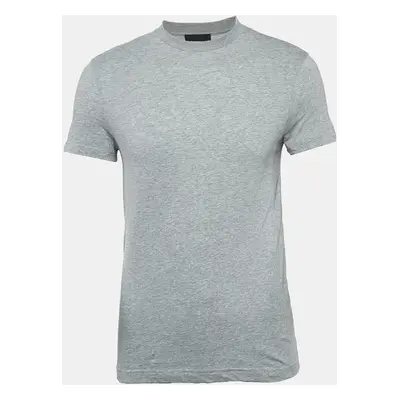 Prada Grey Cotton Crew Neck T-Shirt