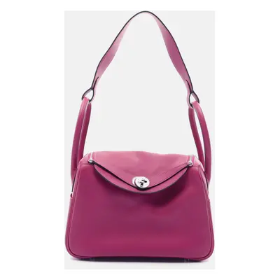 Hermes Purple Leather Lindy Shoulder Bag