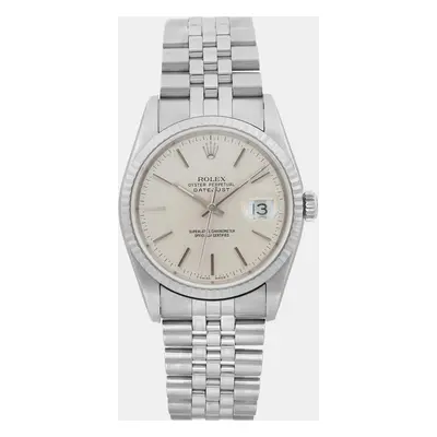 Rolex Silver Stainless Steel Datejust Automatic Women's Wristwatch mm